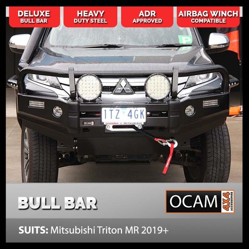 OCAM Deluxe Steel Bull Bar for Mitsubishi Triton MR 11/2018-2022, Winch Compatible