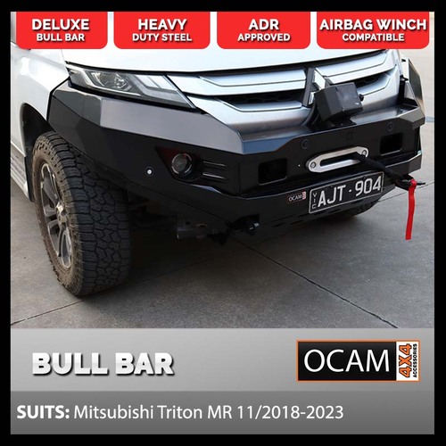 OCAM H-Bar, Replacement Winch Bar for Mitsubishi Triton MR 11/2018-2023, Hoopless Bull Bar