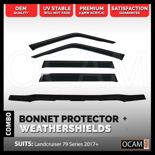 Bonnet Protector, Weathershields For Toyota Landcruiser 79 Series 2017-10/2023