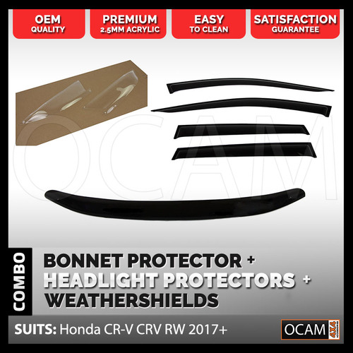 Bonnet & Headlight Protectors, Weathershields For Honda CR-V CRV RW 2017-2022