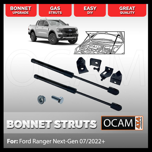 OCAM Bonnet Strut Kit for Ford Ranger Next-Gen 07/2022+