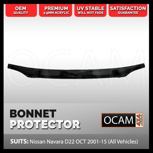 Bonnet Protector for Nissan Navara D22 OCT 2001-15 (All Vehicles) Tinted