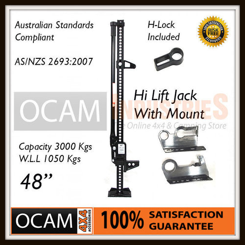 High Lift Jack Farm Heavy Duty Black 48 inch & Mount 4x4 4WD