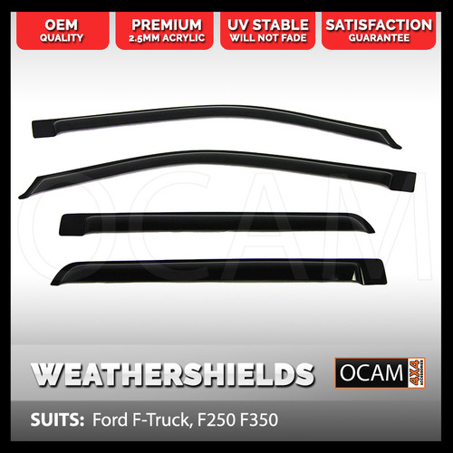 OCAM Weathershields for Ford F250 F350 F450 1999-2015 Tinted Window Visors