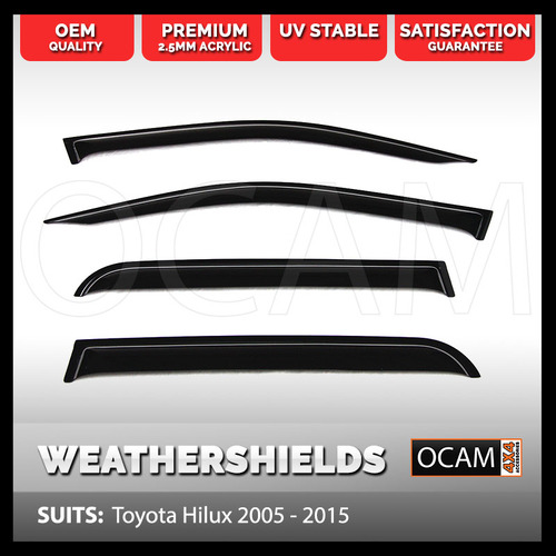 OCAM Weathershields For Toyota Hilux N70 2005-15 Dual Cab SR SR5 Visors
