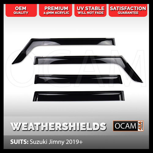 Premium Weathershields for Suzuki Jimny JB74 3 Doors 2019-On Window Visors Tinted