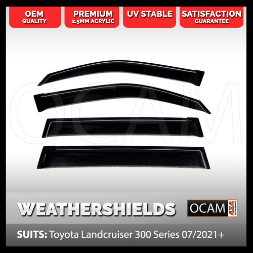 OCAM Weathershields For Toyota Landcruiser 300 Series 04/2021-On Window Visors