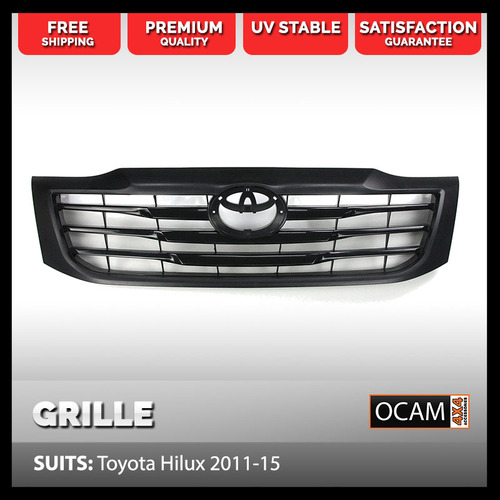 Front Mesh Grill for Toyota Hilux 09/2011-15 Black Grille
