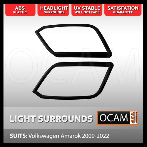 Head Light Lamp Surrounds for Volkswagen Amarok 2009-2020 Matt Black