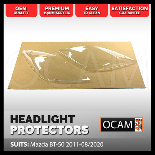 OCAM Headlight Headlamp Protectors for Mazda BT50 11/2011-2019 Lamp Covers