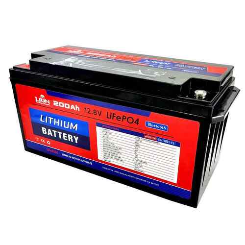 Lion 200Ah Deep Cycle Lithium Iron Phosphate Battery, 12.8V, 2560Wh, 1C