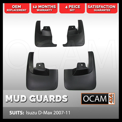 Mud Guards Flaps Front and Rear For Isuzu D-Max 2007-11, Single Cab, 4WD 4X4