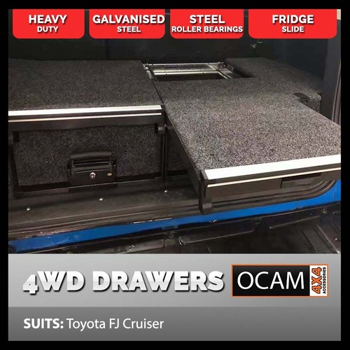 OCAM Rear Drawers For Toyota FJ Cruiser 2011-17 Without Sub-Woofer