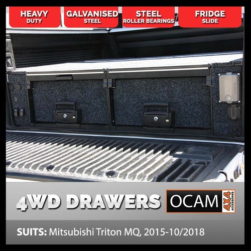 OCAM Rear Drawers For Mitsubishi Triton MQ MR Dual Cab, 05/2015-23