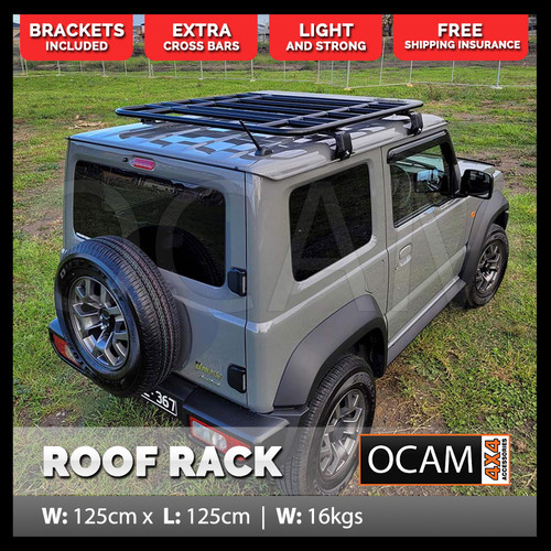 OCAM Aluminium Flat Platform Roof Rack for Suzuki Jimny 2019-Current, 1350x1250, Alloy, Without Mesh