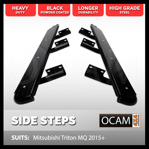 OCAM Steel Side Steps for Mitsubishi Triton MQ MR 05/2015-2023 ADR APPROVED