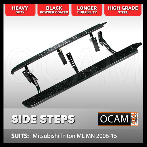 OCAM Steel Side Steps For Mitsubishi Triton ML MN 2006-04/2015