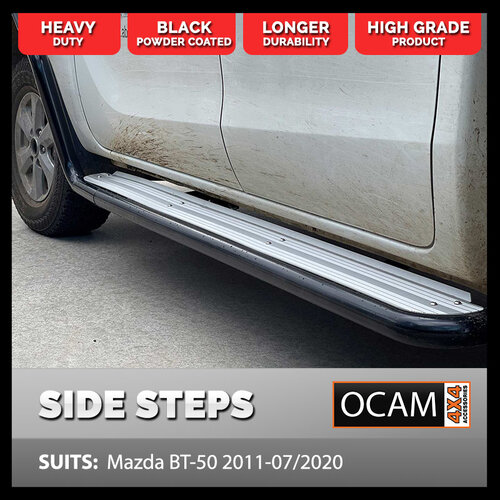 OCAM Heavy Duty Steel Side Steps for Mazda BT-50 11/2011-08/2020