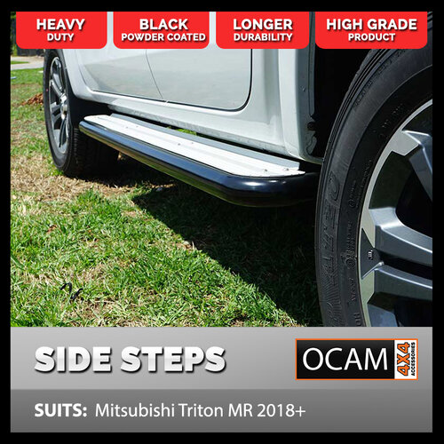 OCAM Heavy Duty Steel Side Steps for Mitsubishi Triton MQ MR 05/2015-2023