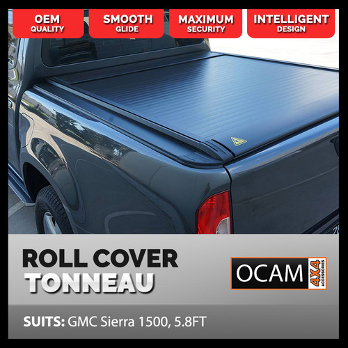 Retractable Tonneau Roll Cover For GMC Sierra 1500, 5.8', Electric Roller Shutter
