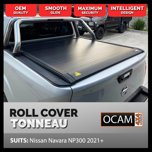 Retractable Tonneau Roll Cover for Nissan Navara NP300 03/2021+, Dual Cab, Electric Roller Shutter