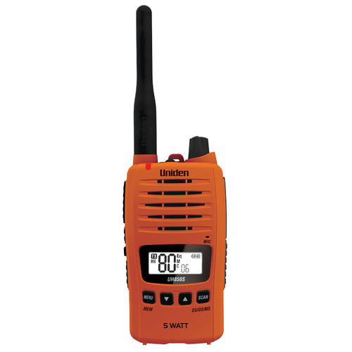 Uniden 5 Watt UHF Waterproof CB Handheld Radio Orange UH850S-O