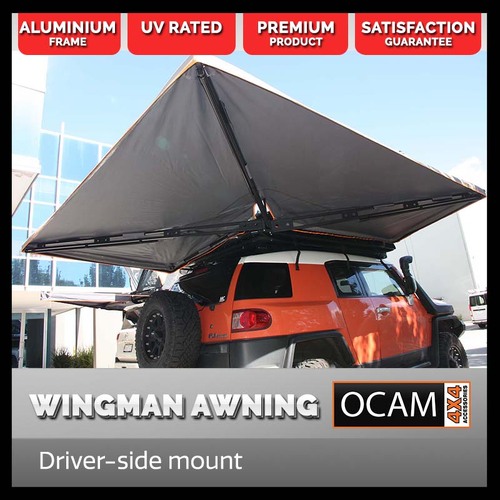 OCAM Wingman Premium 270 Degree Awning - Driver Side, Grey 600D Oxford 4x4 Camping