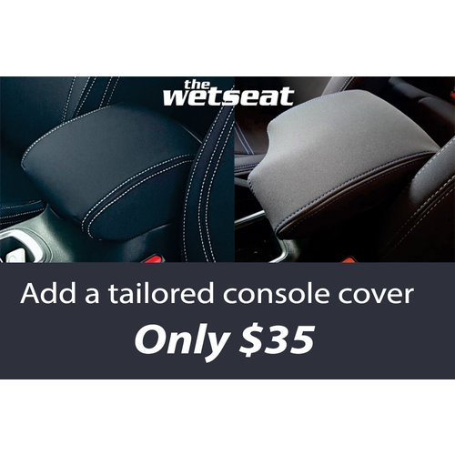 Wetseat Neoprene Tailored Console Cover for Toyota LC76 & LC79 Series 10/1999-Current, Black With Black Stitching