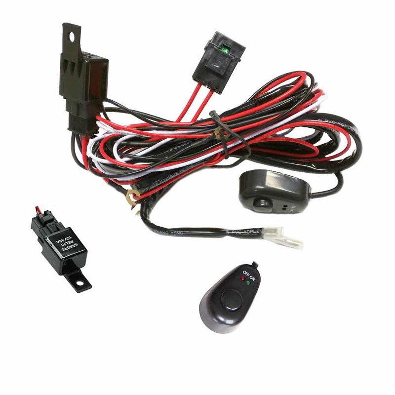 Heavy Duty LED Light Bar Wiring Loom Harness 40A Switch Relay Kit Work