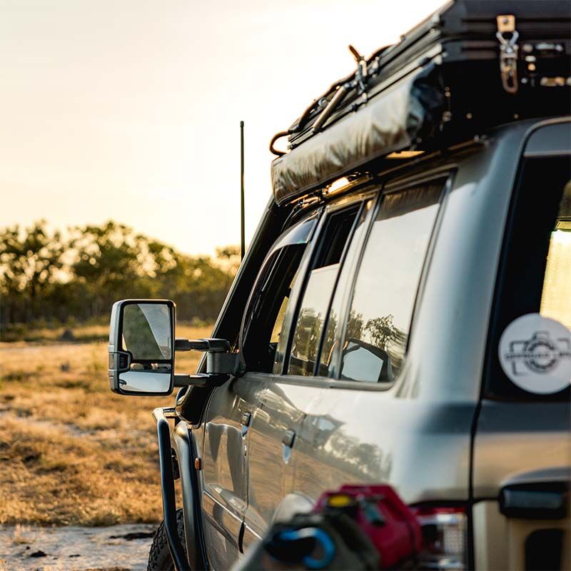 OCAM Extendable Towing Mirrors For Nissan Patrol GU, Y61, Black, Electric