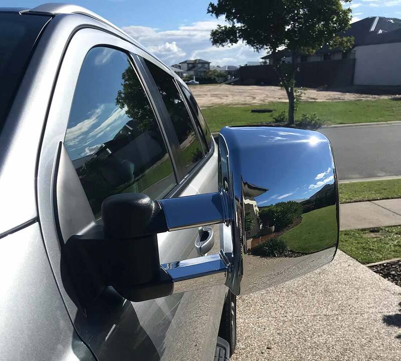 OCAM TM3 Extendable Towing Mirrors For Ford Ranger PJ PK in Chrome