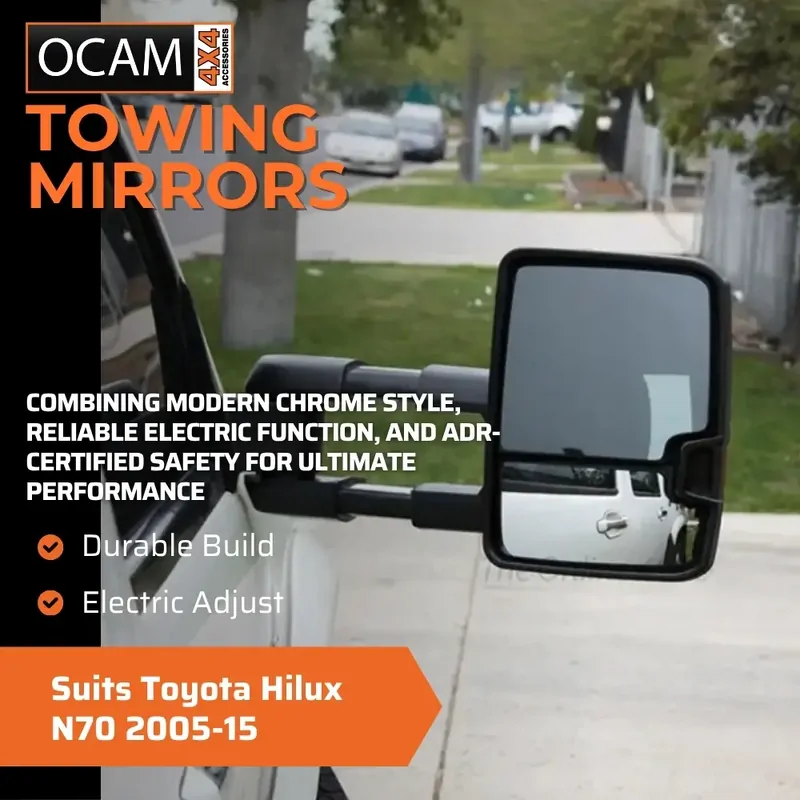 Chrome Right Side Mirror For Toyota Hilux 2005-2011, Electric Adjustable