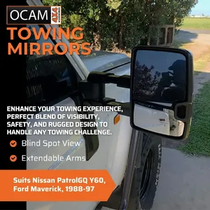 OCAM Extendable Towing Mirrors For Nissan PatrolGQ Y60, Ford Maverick, 1988-97, Electric