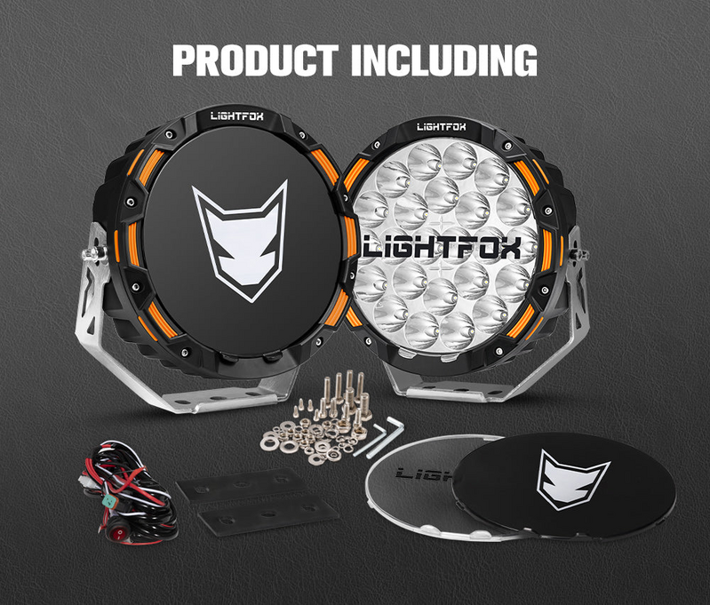 Iconic Series Pair 9inch Osram LED Driving Light 1Lux 1150m 20200 Lumens