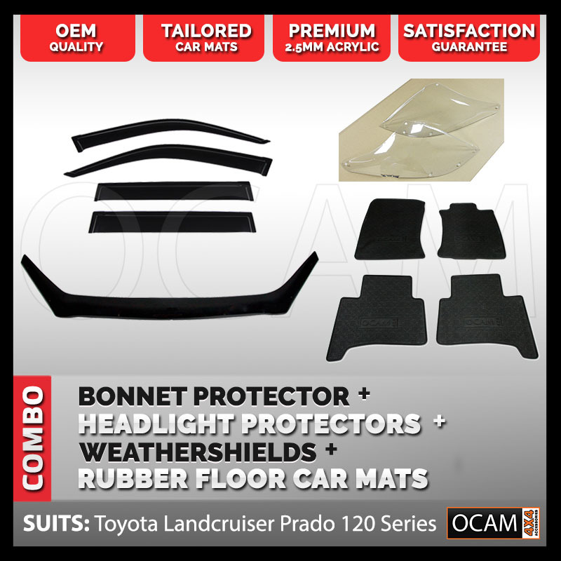 Bonnet Headlight Protectors Window Visors and Rubber Floor Mats