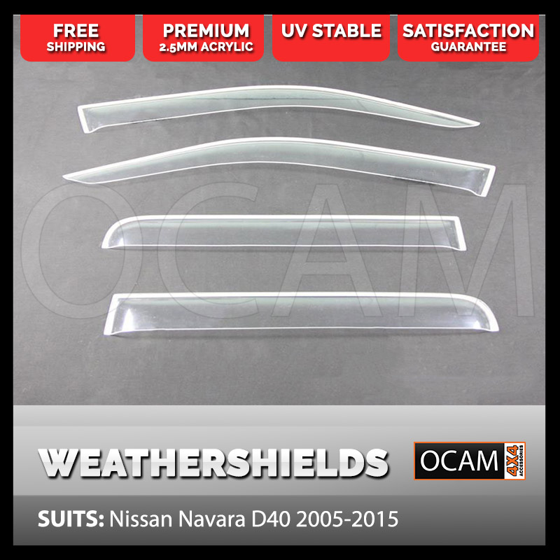 Weathershields for Nissan Navara D40 2005-15 Clear Visors Windshields