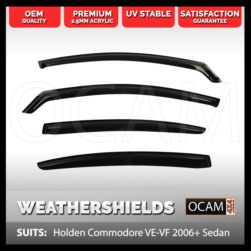 Lxm Auto Parts Premium Weather Shields For Holden Commodore VE VF Wagon – Tinted, 4pc Set