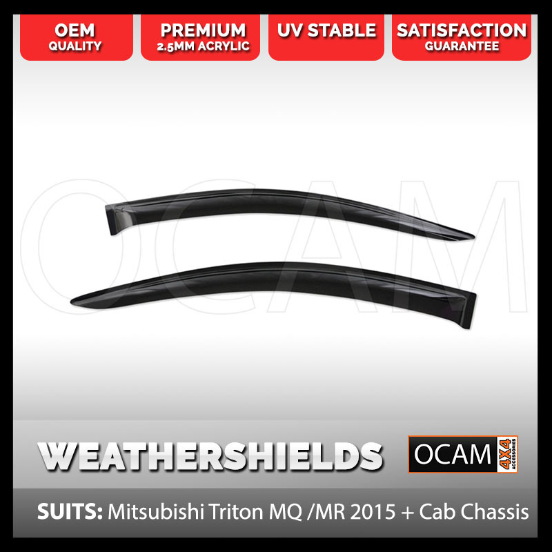 Quality Injection WeatherShields Window Visors For Mitsubishi Triton MQ 2019+ (4pcs)