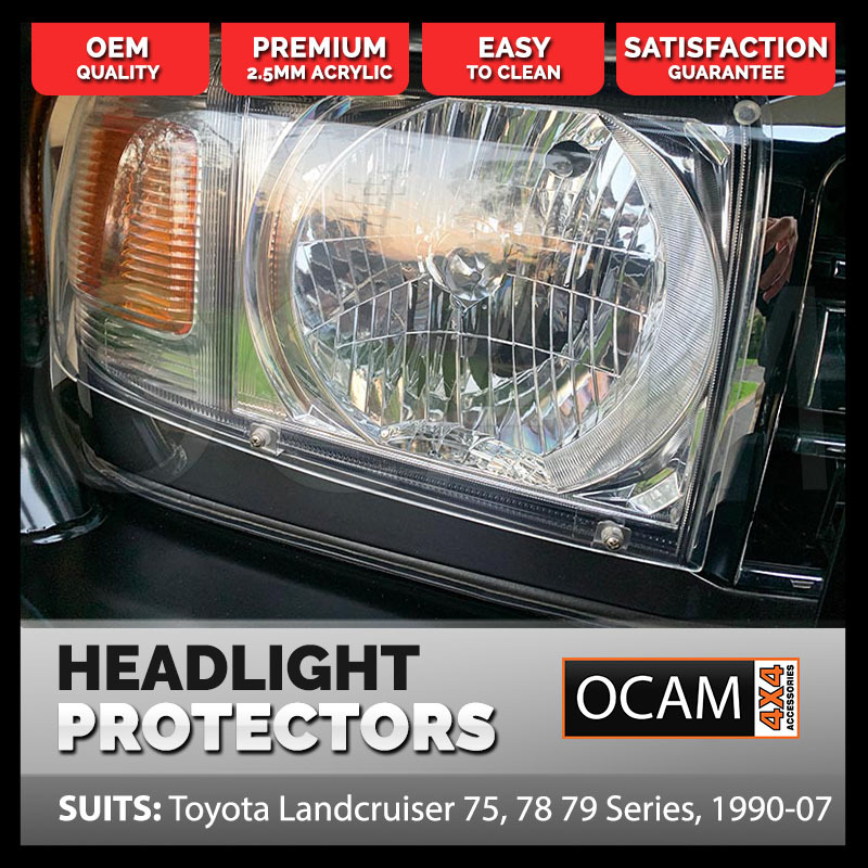 OCAM Headlight Protectors for Toyota Landcruiser 70 Series, 01