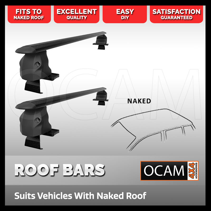 Aluminium Cross Bar Roof Racks 1410mm Suits Vehicles with Naked Roof Black Powder Coated