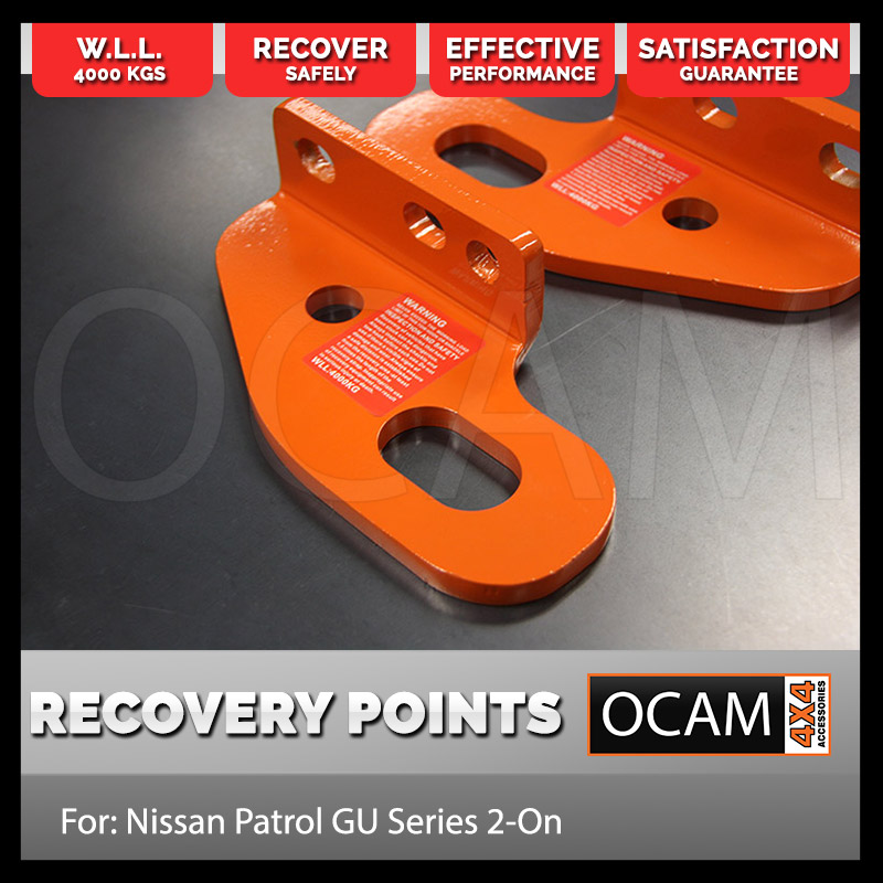 OCAM HD Recovery Tow Points For Nissan Patrol GU Series 2On PAIR 4WD Rated