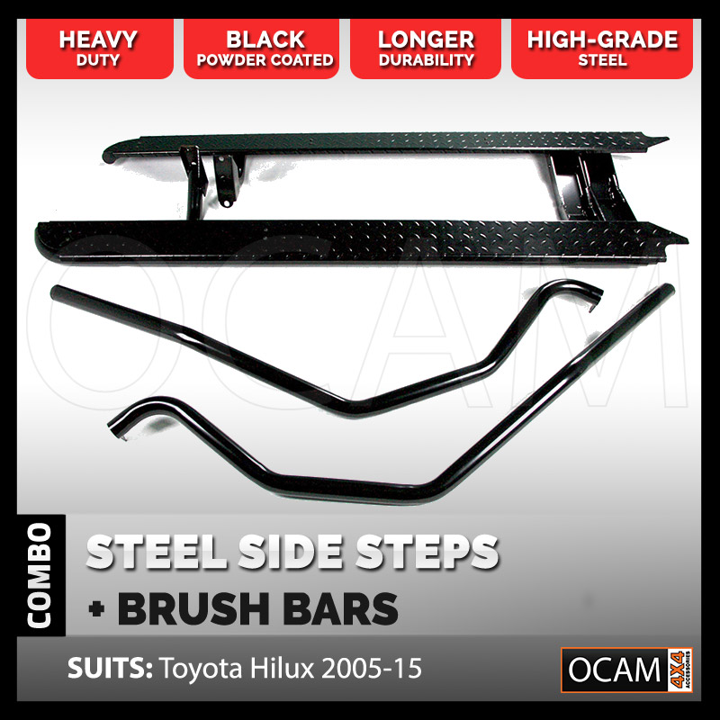 Hilux brush bars and sales side steps