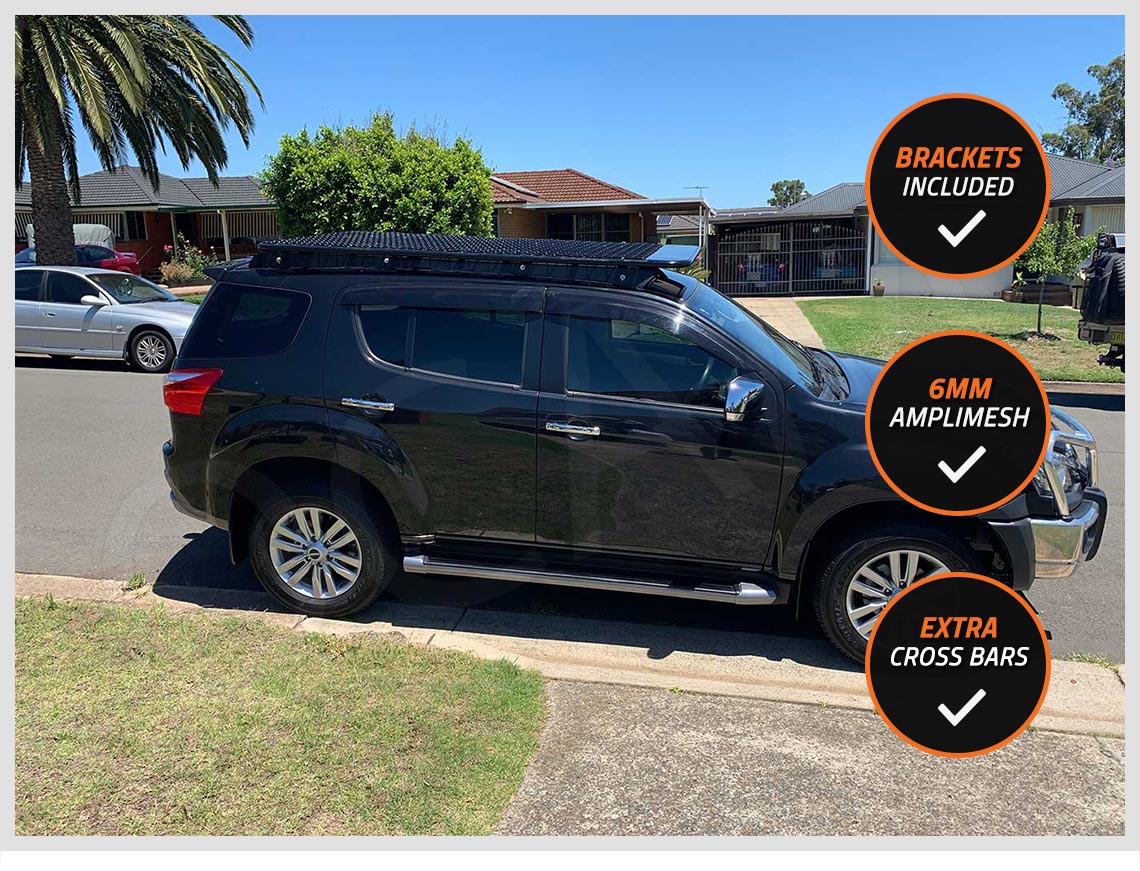 Aluminium Roof Rack for Isuzu MUX 20132020 Full Length Alloy Flat MUX