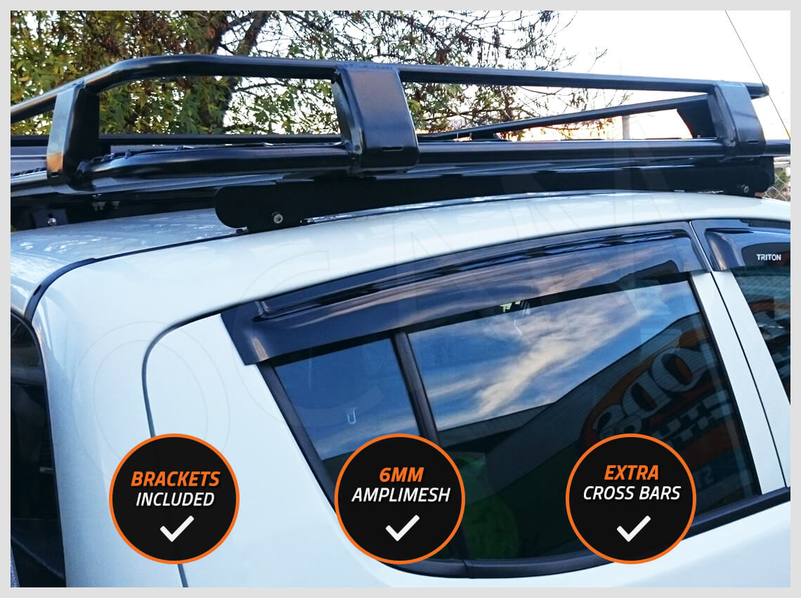 OCAM Aluminium Roof Rack Cage for Nissan Navara D40 Dual Cab Alloy