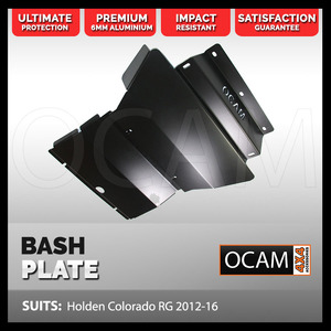 OCAM Aluminium Bash Plates For Holden Colorado RG 2012-06/2016, 6mm RED