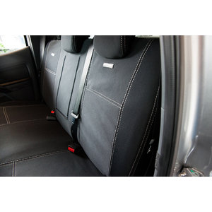 First & Second Row Wetseat Neoprene Seat, Headrest & Console Covers for Holden Colorado RG 10/2016-Current, Black With Black Stitching