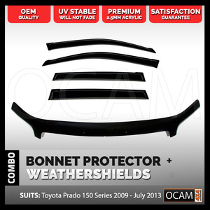 Bonnet Protector, Weathershields For Toyota Prado 150 Series 2009-13 Visors
