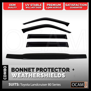 Bonnet Protector, Weathershields For Toyota Landcruiser 80 Series Visors
