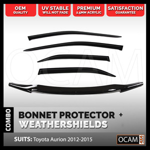 Bonnet Protector, Weathershields For Toyota Aurion 2012 - 2015 Visors