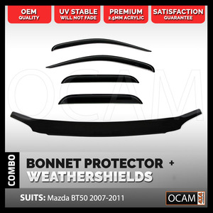 Bonnet Protector, Weathershields For Mazda BT50 2007-11 BT-50 Visors
